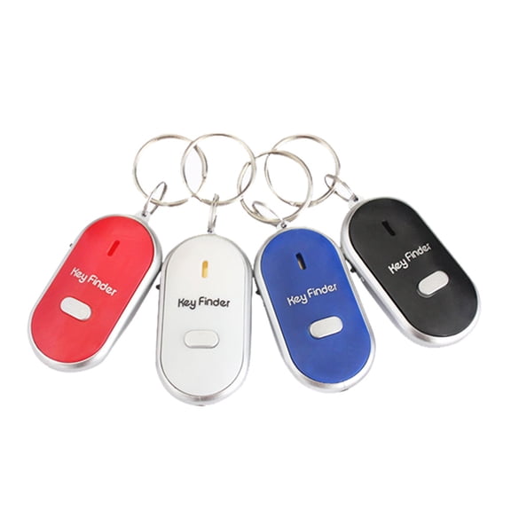 IAJFHAFS 4 Pc Key Finder Locator Anti Lost Keys Keychain Tracker Whistle Sound LED Light