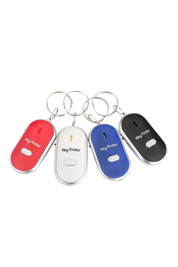 4 Pc Key Finder Locator Anti Lost Keys Keychain Tracker Whistle Sound LED Light
