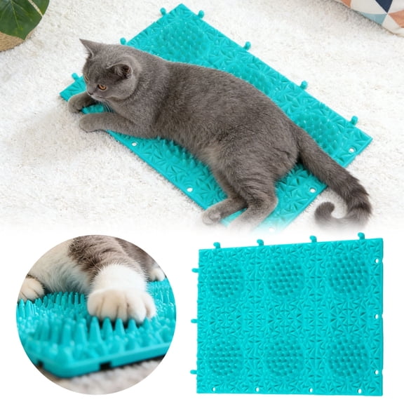IAJFHAFS 9.69x7.13 Inch Cat Massager and Self Groomer Pad Kitten Scratcher Pad Pet Itch Tool Back Scratcher Pet Corner Groomer for Indoor Dog Puppy Cat Kitten
