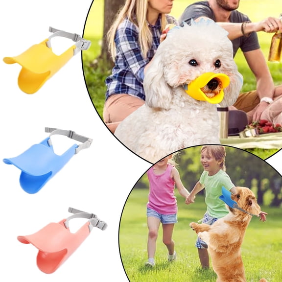 IAJFHAFS Duckbill Dog Muzzle for Small Medium Dogs – Soft Silicone Anti-Bite & Barking Mouth Cover with Adjustable Strap,Quiet Pet Mask for Training and Grooming
