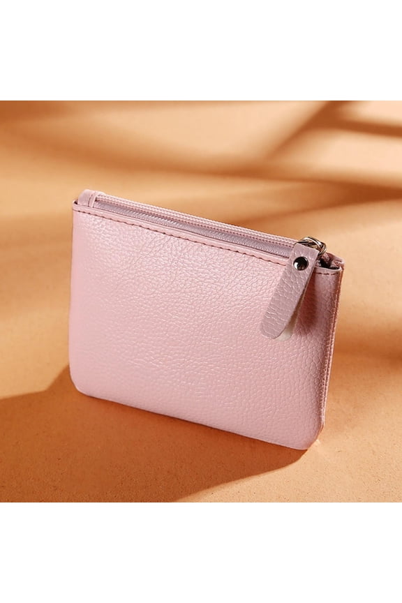 Leather Coin Purse Pouch Change Purse With Zipper For Men Women