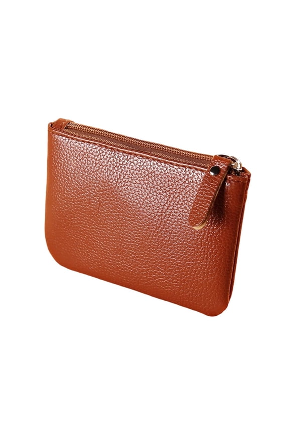 Leather Coin Purse Pouch Change Purse With Zipper For Men Women