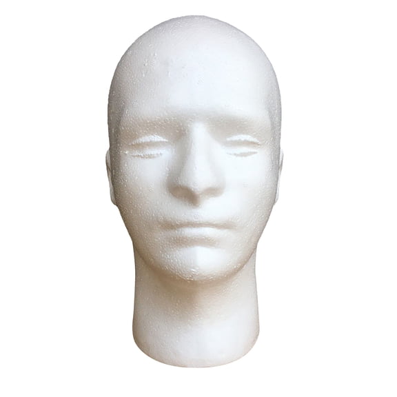 IAJFHAFS Male Styrofoam Mannequin Head Model Foam for Wig and Hat Display