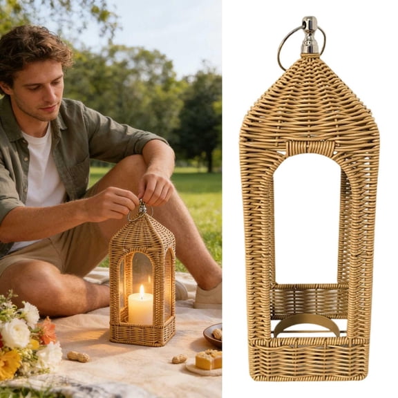IAJFHAFS Rattan Lantern, 14.57" New Home & Wedding Gift