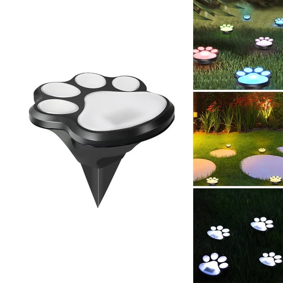 IAJFHAFS Set Of 4 Solar Cat Paw Lawn Lights LED Waterproof Underground Garden Decorative Stake Lamp
