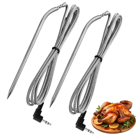 IAJXWI 2 Pack Stainless Steel Probe Sensor, Temperature Meat Probe Replacement for Pit Boss Pellet Grill and Smoker