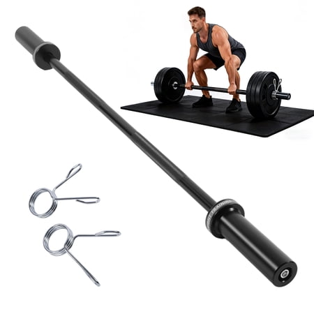 IAJXWI 4 ft Barbell Bar, Weightlifting Straight Bar, Olympic Barbell for Gym, Home Exercise, Black