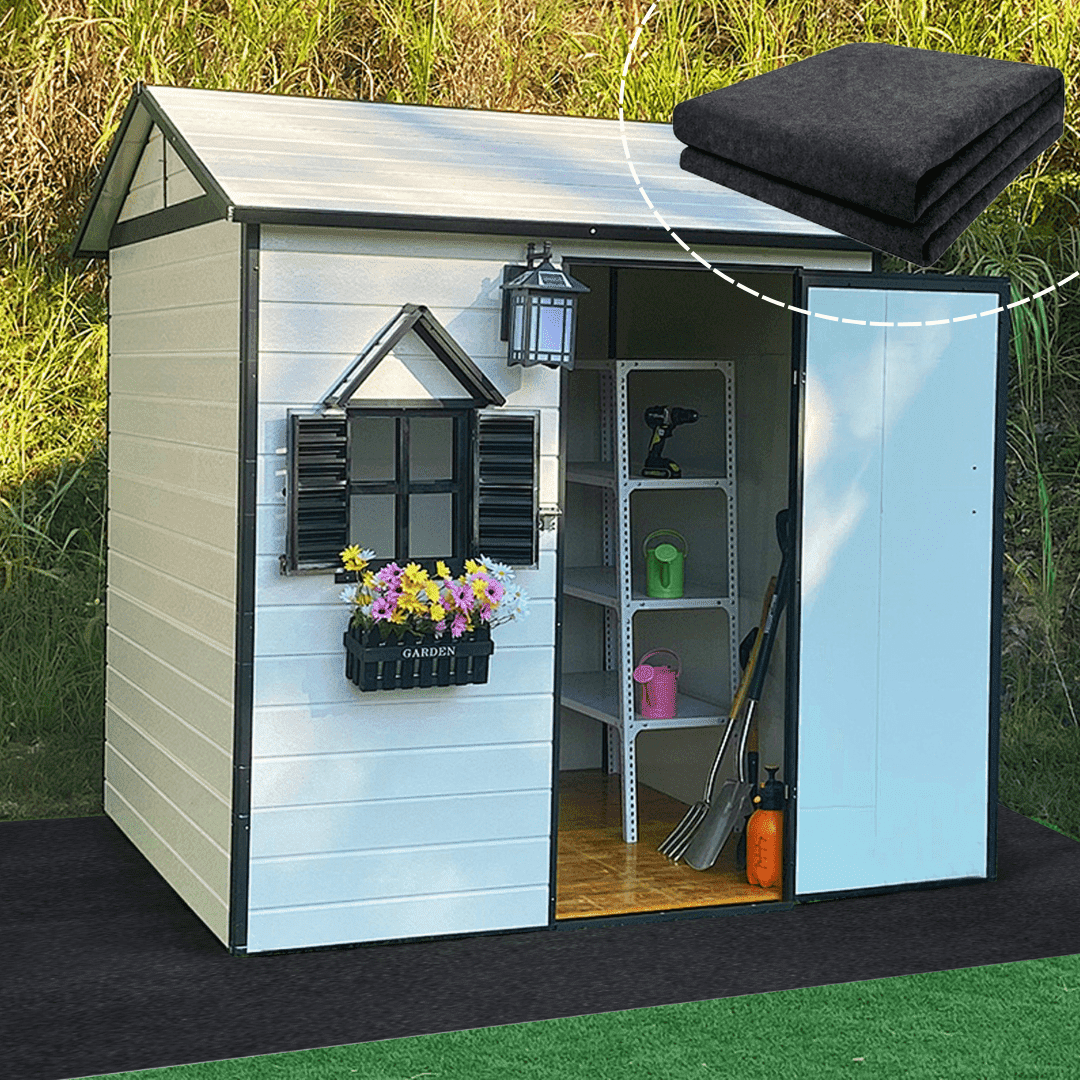 IAJXWI Storage Shed Mat, 5.9 x 8.2 FT Non Slip Outdoor Carport Mat, Waterproof Shed Flooring Mats for Garden, Patio, Garage, Warehouse