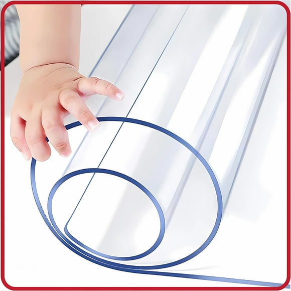 IAJXWI 79 x 40 inch Clear Table Protector, Waterproof 2mm Thick PVC Tablecloth, Plastic Table Cover Protector for Desktop, Coffee & Dining Table