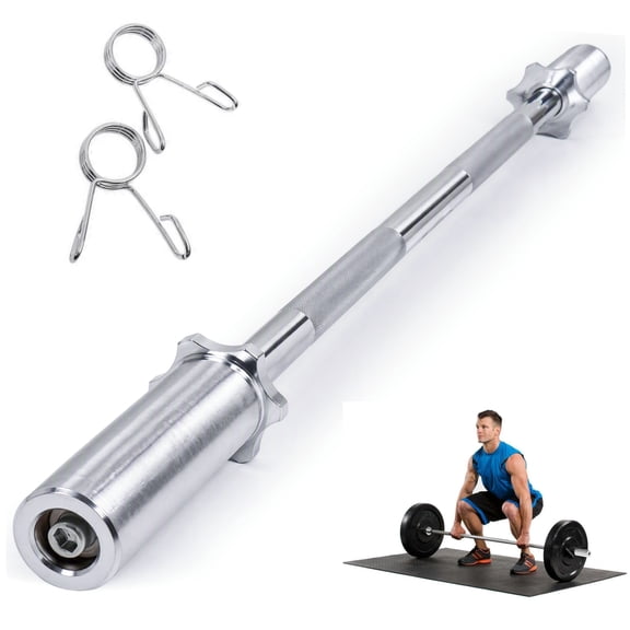 IAJXWI 4 ft Barbell Bar, Weightlifting Straight Bar, Weightlifting Barbell for Gym, Home Exercise, 2 Barbell Clamps