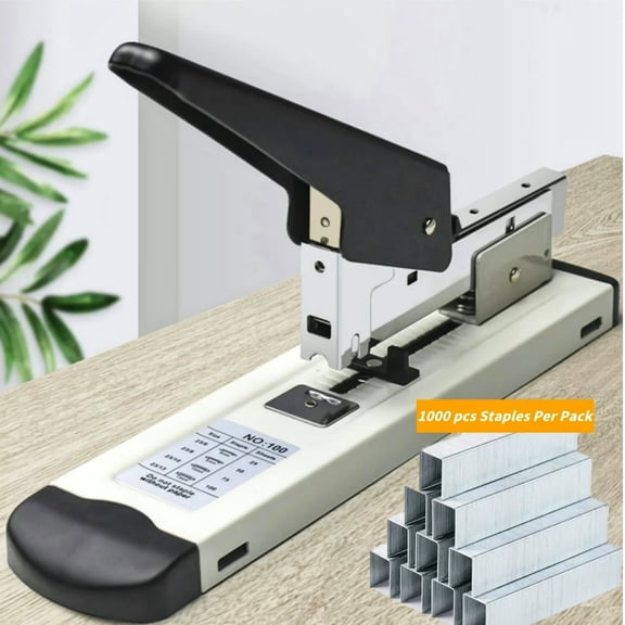 IAJXWI Heavy Duty Stapler, 100-Sheet Capacity, with 1000pcs Staples (23/13) for Office Home Use Paper Business