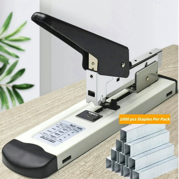 IAJXWI Heavy Duty Stapler, 100-Sheet Capacity, with 1000pcs Staples (23/13) for Office Home Use Paper Business