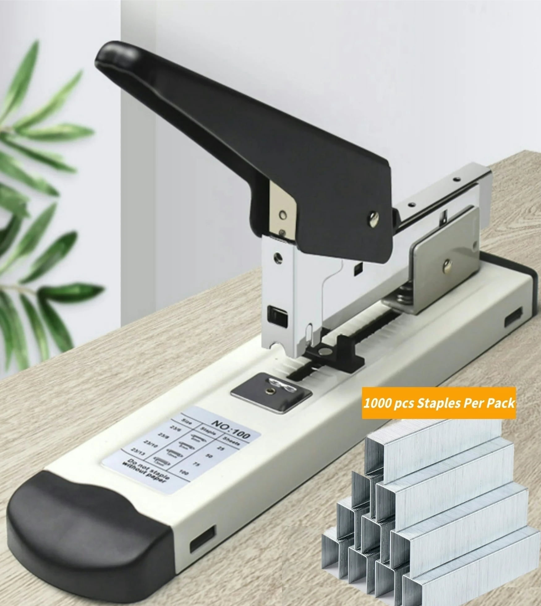 IAJXWI Heavy Duty Stapler, 100-Sheet Capacity, with 1000pcs Staples (23/13) for Office Home Use Paper Business