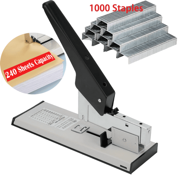 IAJXWI Heavy Duty Stapler, 240 Sheets High Capacity Office Stapler, Metal Large Stapler with 1000 Staples (23/23) for Office & Household