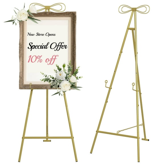 IAJXWI 3-Tier Easel Stand for Sign, Adjustable Picture Display Stand, Metal Art Easel for Poster Painting Wedding Canvas
