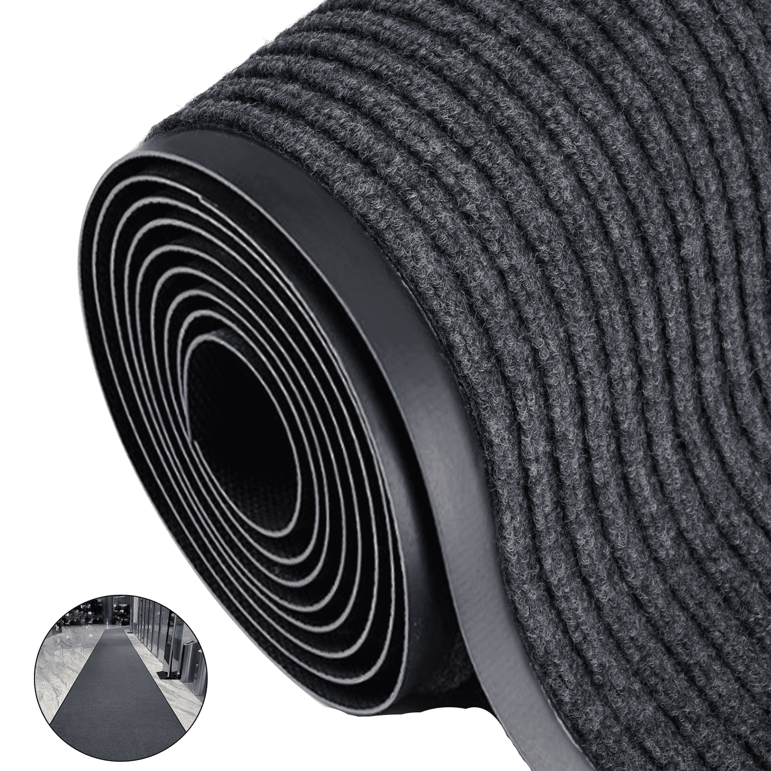 IAJXWI Brush Step Entrance Mat, 3 x 10 ft Non-Slip Commercial Floor Mat, Heavy Duty Utility Carpet for Indoor Outdoor