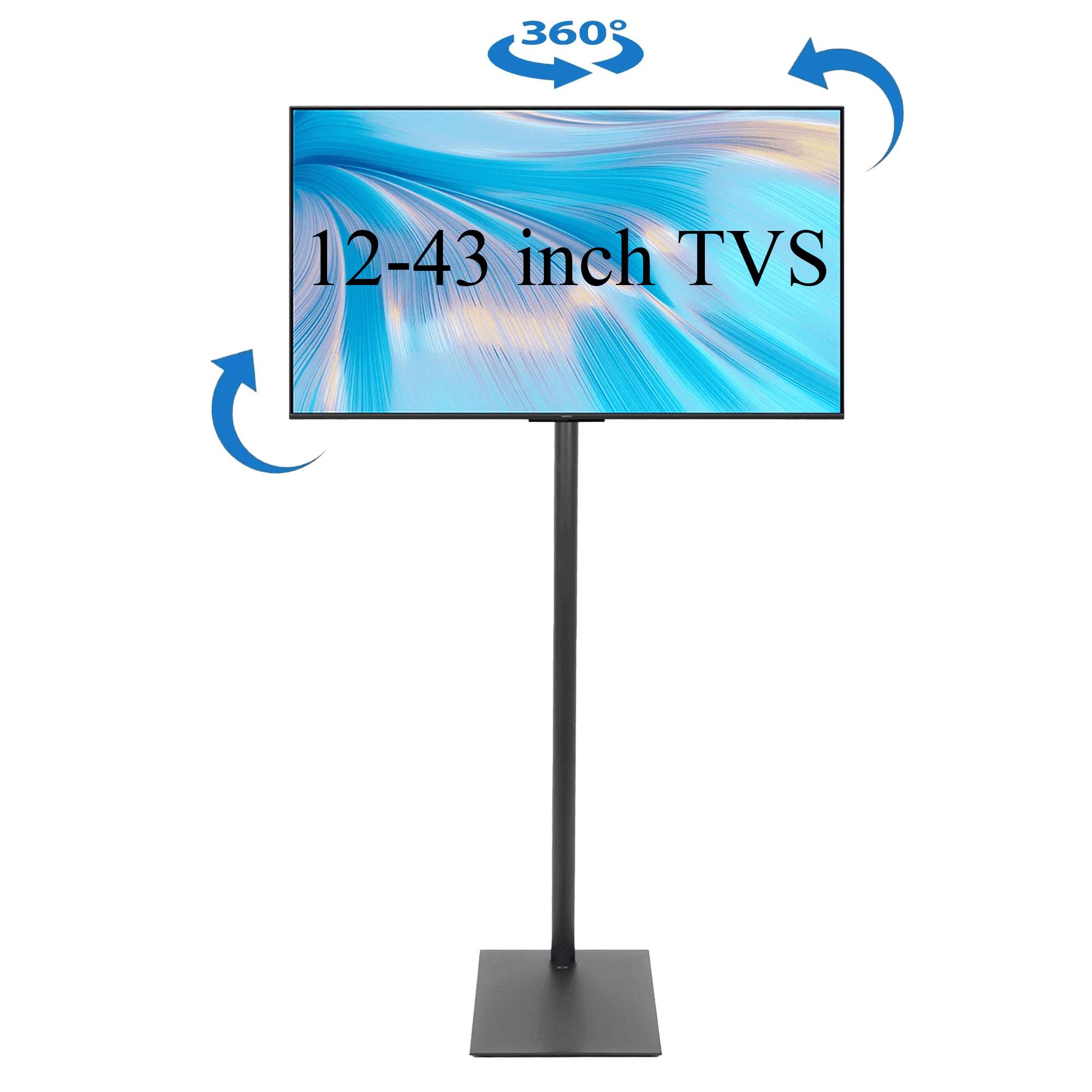 IAJXWI Floor TV Stand,Monitor Floor Stand for 12-43 inch TVs,47-70in Height Adjustable 360 Rotation TV Floor Stand for Bedroom, Living Room and Corner, Max VESA 200x200mm