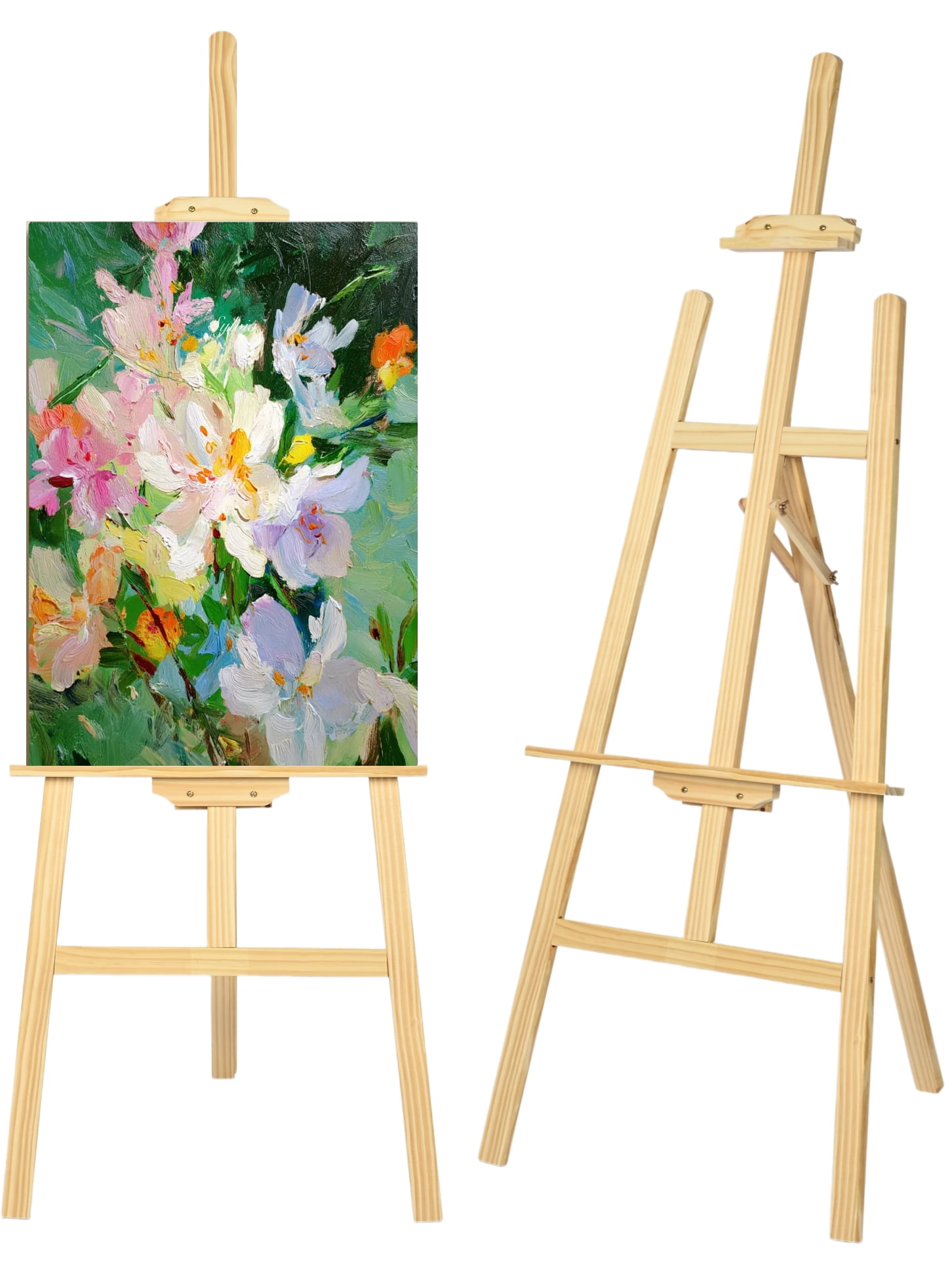 IAJXWI Art Easel Stand for Painting, Adjustable Wooden Easel Stand, Display Easels for Wedding Sign Poster Gift