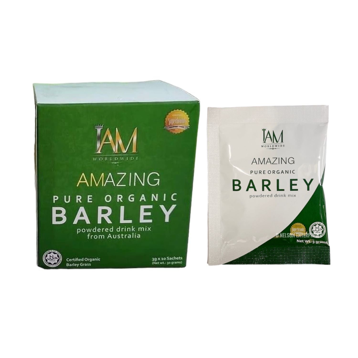 IAM Worldwide Organic Barley Powdered Drink Mix 10 Sachets with