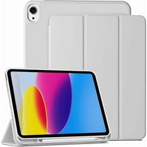 IAMKHO Case for iPad (A16) 11th Generation 11 Inch 2025, iPad 10th Generation 10.9 inch 2022 with Pencil Holder, Auto Wake/Sleep, Support Touch ID, Slim Trifold Stand Protective Cover (Gray)