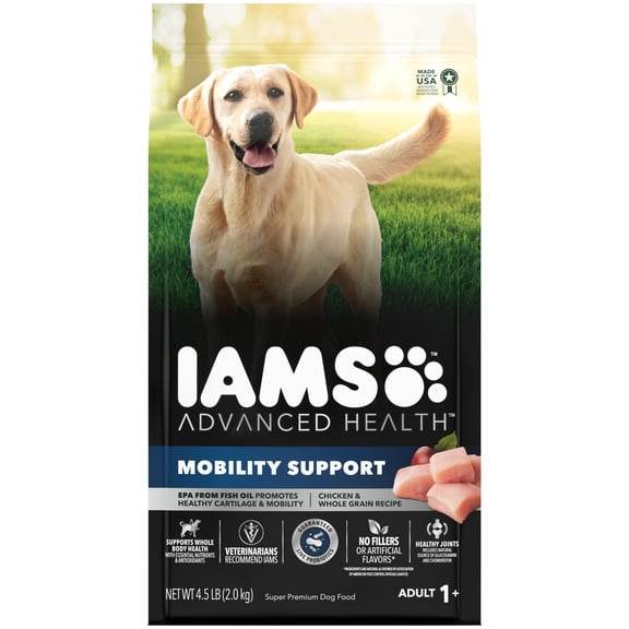 Iams Advanced Health Mobility Support Chicken & Whole Grain Recipe Adult Dry Dog Food, 4.5 lb Bag