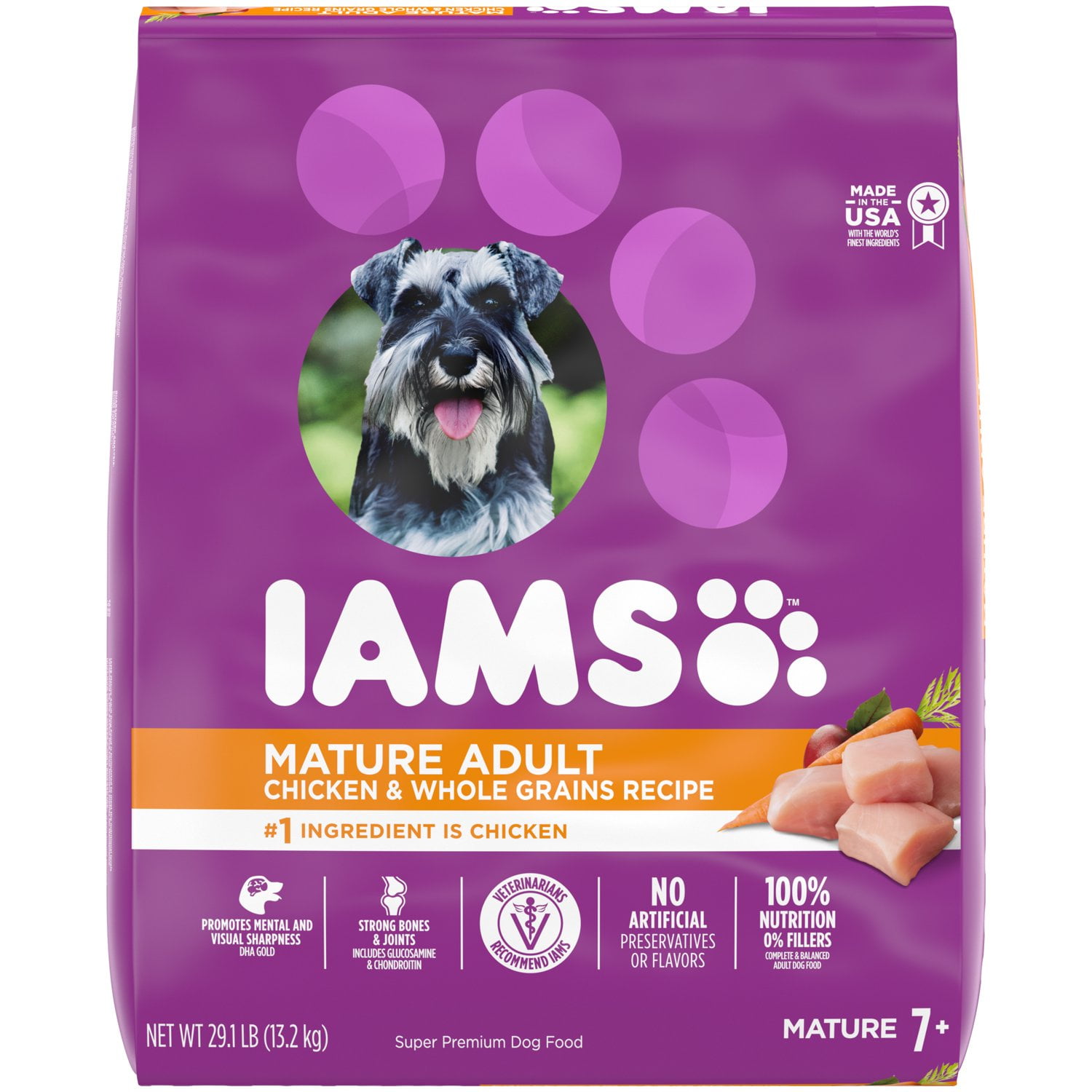 IAMS Chicken and Whole Grain Recipe Dry Dog Food, 29.1 lb Bag