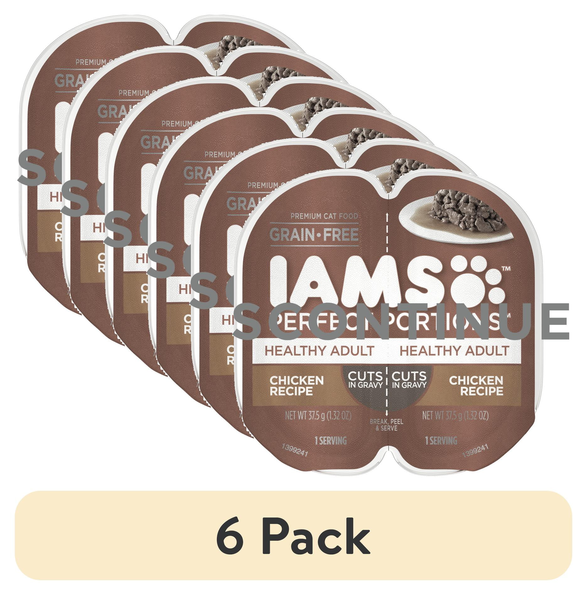 (6 pack) IAMS PERFECT PORTIONS Healthy Adult Wet Cat Food Cuts in Gravy