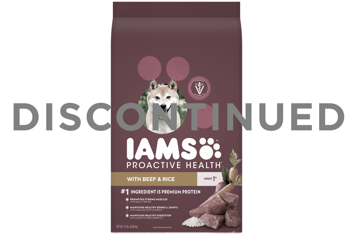 IAMS PROACTIVE HEALTH Adult Dry Dog Food Beef and Rice, 15 lb. Bag