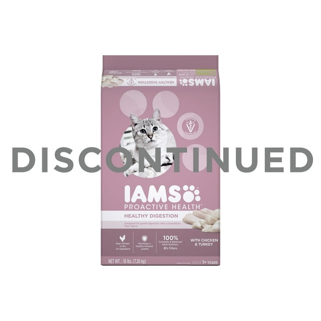 IAMS PROACTIVE HEALTH Adult Healthy Digestion Dry Cat Food with Chicken and Turkey, 16 lb. Bag