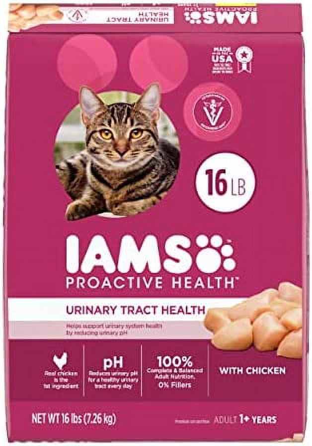 IAMS PROACTIVE HEALTH Adult Urinary Tract Healthy Dry Cat Food with Chicken Cat Kibble, 16 lb
