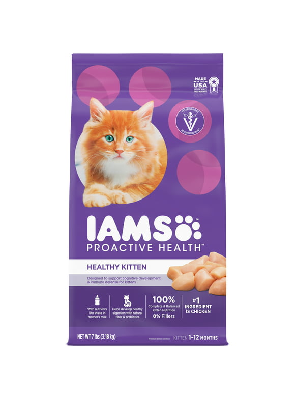 IAMS PROACTIVE HEALTH Healthy Kitten Dry Cat Food with Chicken, 7 lb. Bag