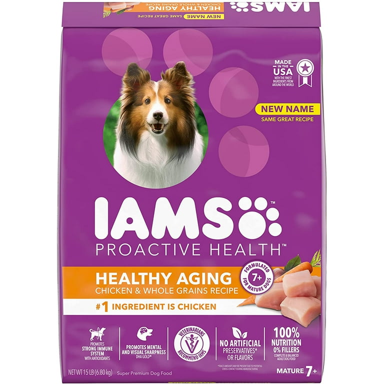 IAMS PROACTIVE HEALTH Senior Dry Dog Food Healthy with Real Chicken 15lb Bag