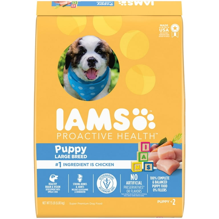 IAMS Proactive Health Chicken Dry Dog Food for Puppies 15 lb Bag