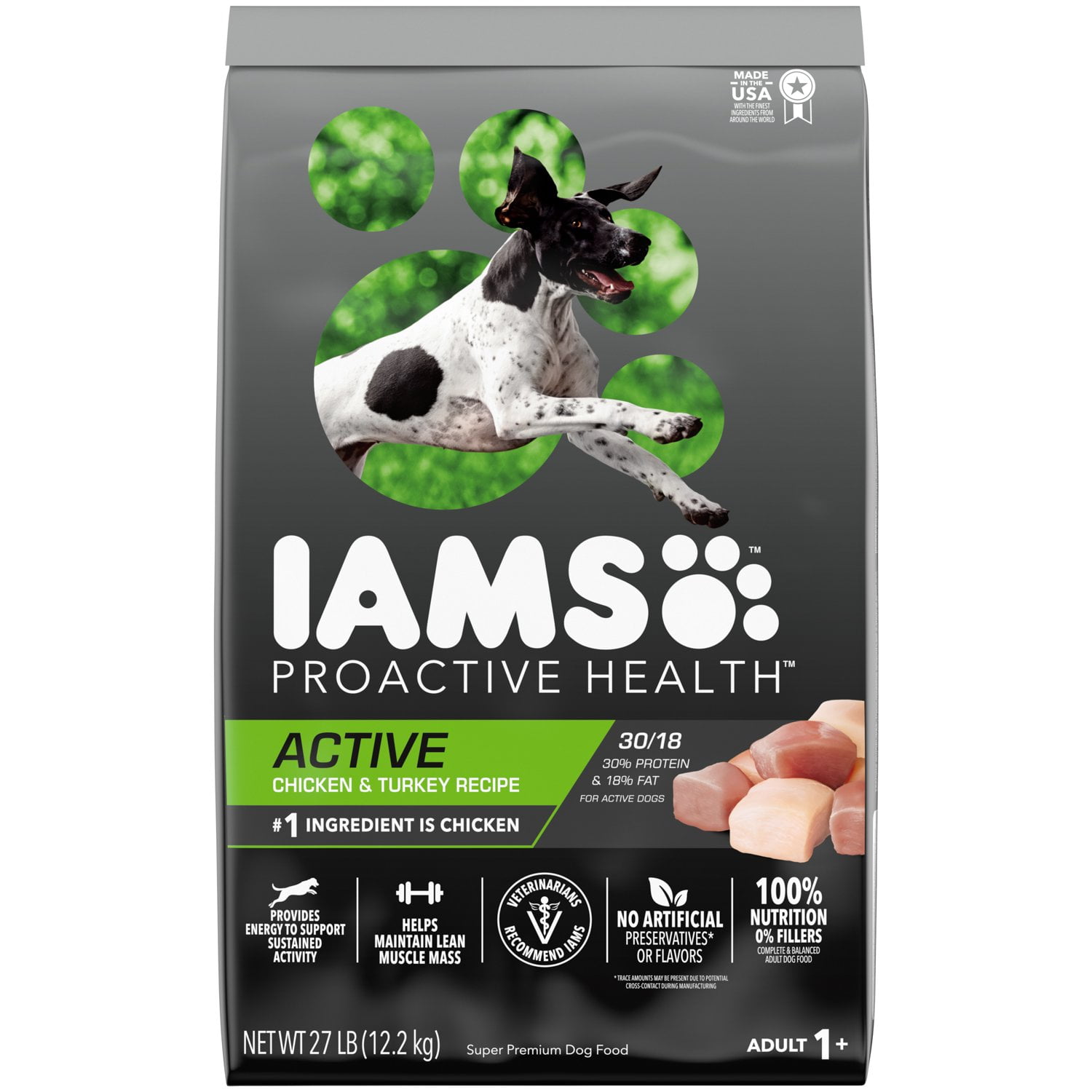 IAMS Proactive Health Chicken and Turkey Dry Dog Food, 36 lb Bag -  Walmart.com