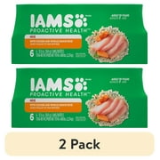 (2 pack) IAMS PROACTIVE HEALTH Adult Soft Wet Dog Food Paté with Chicken & Rice, (6) 13 oz. Cans