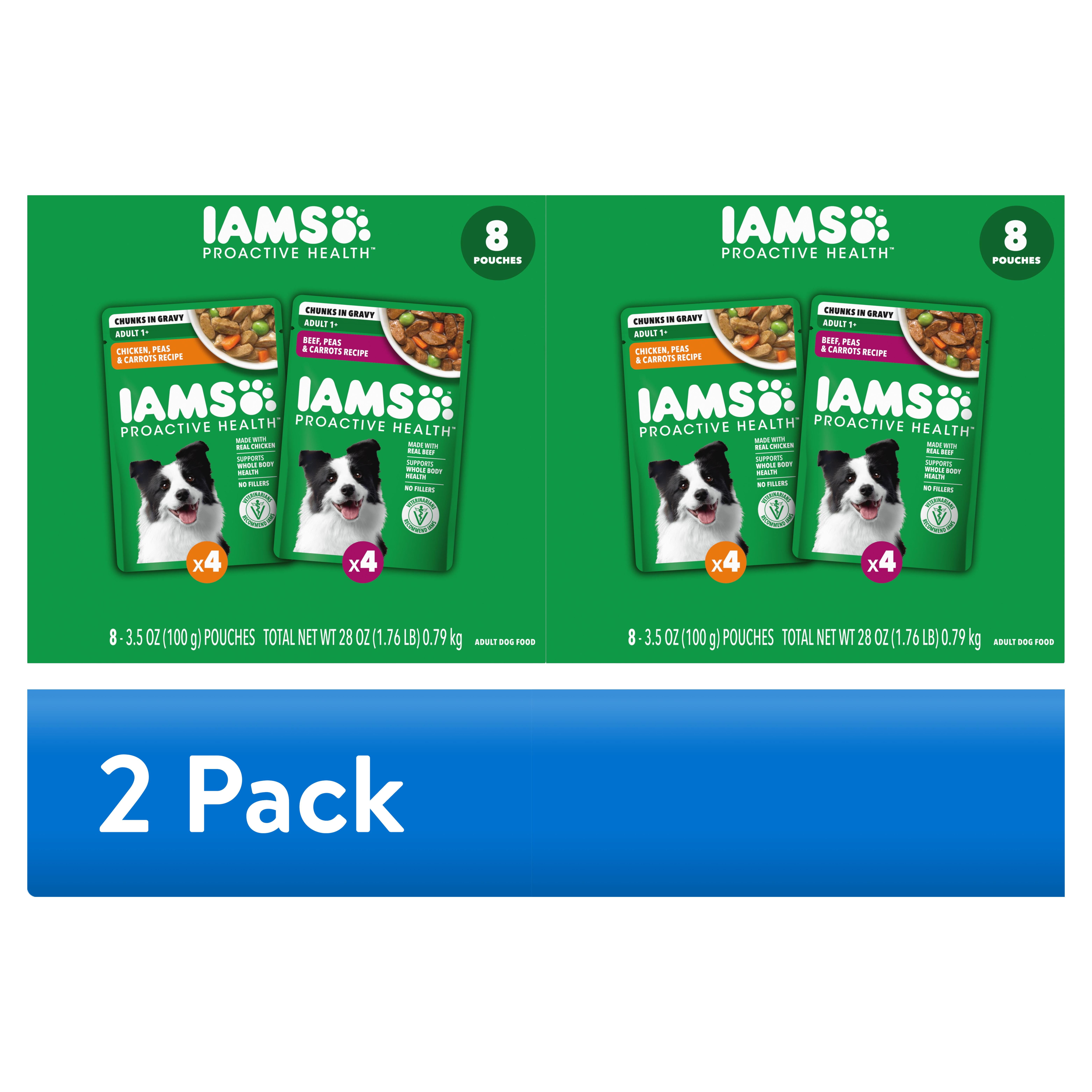 (2 pack) IAMS Proactive Health Core Pouch - 8ct (4 x Chicken, 4 x Beef ...