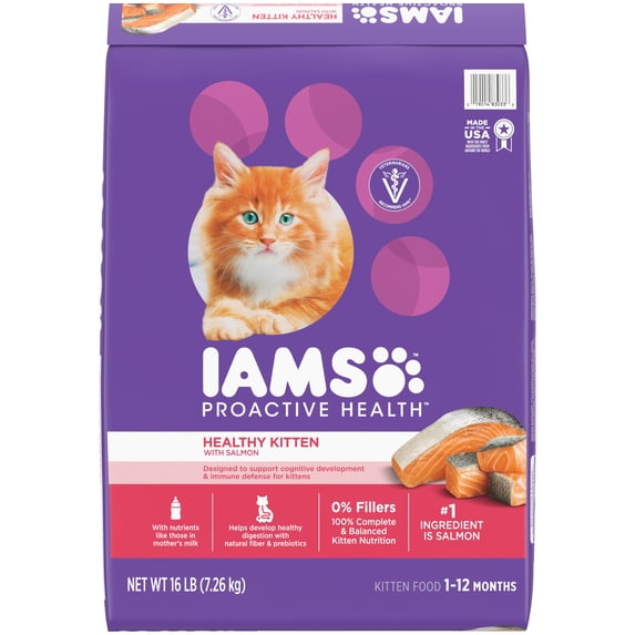 IAMS Proactive Health 1-12 Months Healthy Kitten with Salmon Kitten Food 16 lb