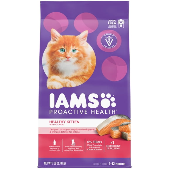 IAMS Proactive Health 1-12 Months Healthy Kitten With Salmon Kitten Food 7 lb