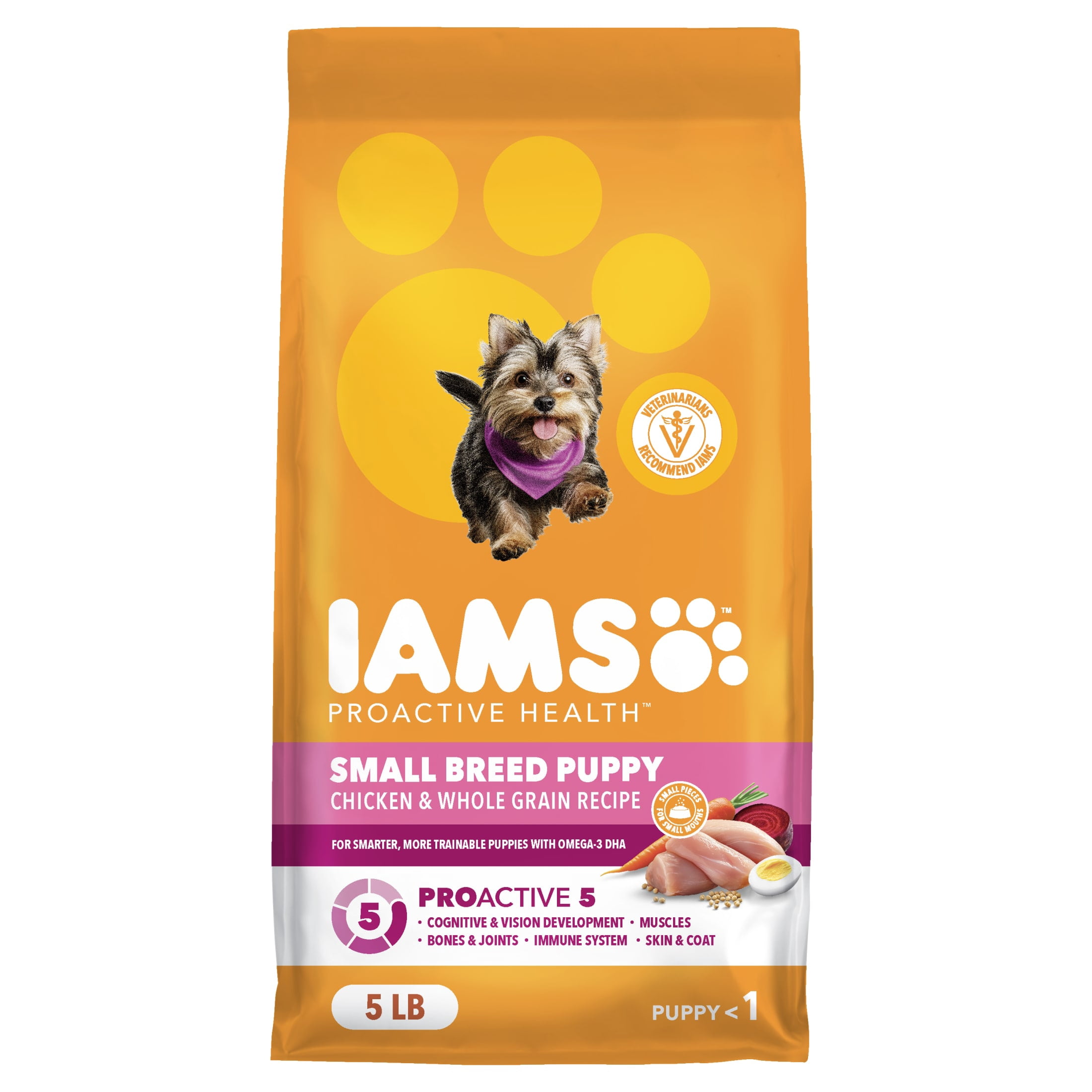IAMS Proactive Health Healthy Puppy Chicken Recipe Small Breed Dry Puppy Food, (4) 5 Lb Bags