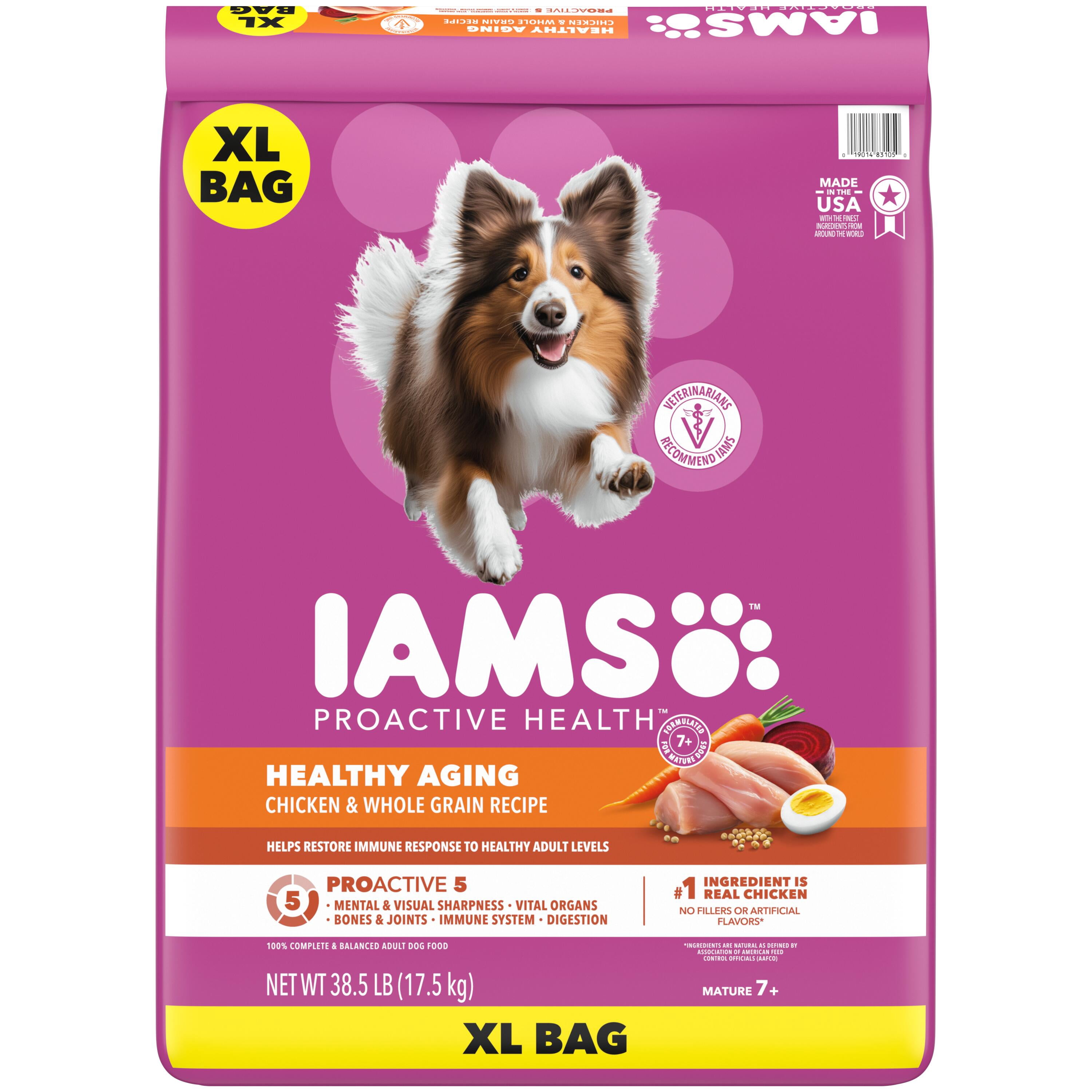 IAMS Proactive Health Senior Dog Food Healthy Aging Dry Dog Food With Real Chicken. 38.5lb Bag