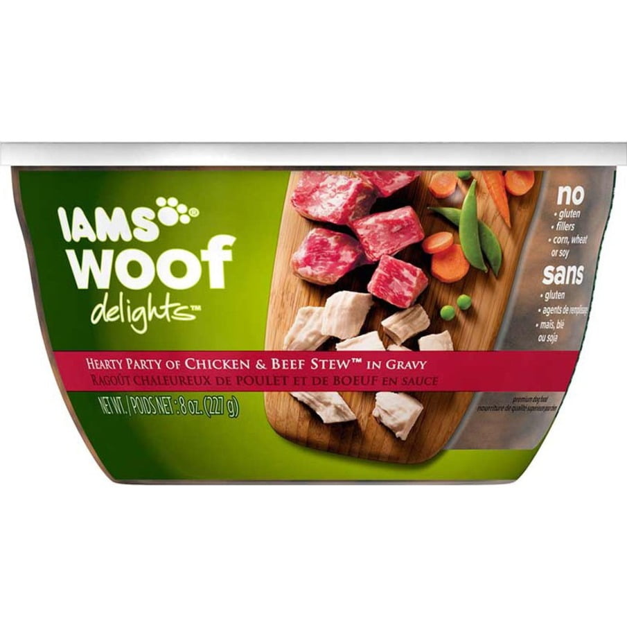 IAMS Woof Delights Hearty Party of Chicken & Beef Stew Wet Dog Food