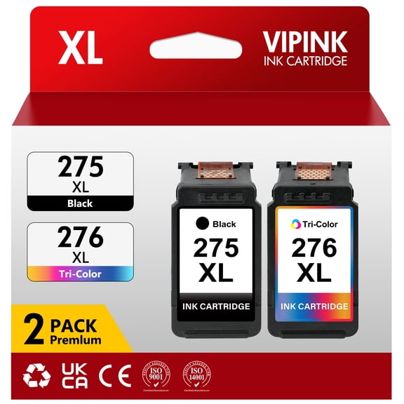 275XL 276XL Ink Cartridge 2 Pack Compatible for Canon PG 275XL CL 276XL for Pixma TS3522 TS3520 TS3500 TR4722 TR4720 TR4700 Printer