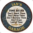 thumbnail image 1 of IAN'S Garage Rules 12" Round Metal Sign Garage Bar Wall Décor 100140015010, 1 of 1