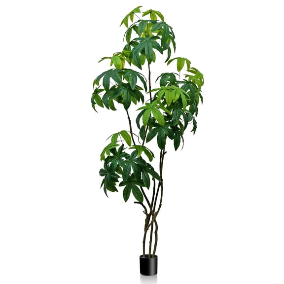 IARTTOP 5.9ft Artificial Money Tree Faux Fortune Plant Green Leaves with Pot For Home Office Living Room Indoor Outdoor Decor
