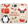 thumbnail image 1 of Iauyy Dish Drying Mat for Kitchen Counter, Super Absorbent & Hanging 16x18 / 18x24 Inch (S/M) A Penguin and A Rabbit, 1 of 8