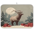 thumbnail image 1 of Iauyy Dish Drying Mat for Kitchen Counter, Super Absorbent & Hanging 16x18 / 18x24 Inch (S/M) A Reindeer Stands, 1 of 8