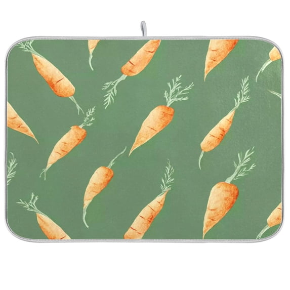 Iauyy Dish Drying Mat for Kitchen Counter, Super Absorbent & Hanging 16x18 / 18x24 Inch (S/M) Baby Carrots