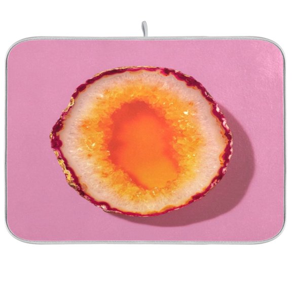 Iauyy Dish Drying Mat for Kitchen Counter, Super Absorbent & Hanging 16x18 / 18x24 Inch (S/M) Half A Piece Of Agate