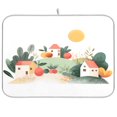 thumbnail image 1 of Iauyy Dish Drying Mat for Kitchen Counter, Super Absorbent & Hanging 16x18 / 18x24 Inch (S/M) Houses and Fruits, 1 of 8