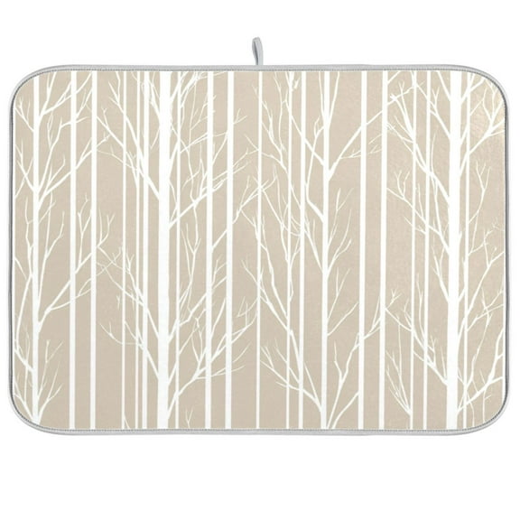 IAUYY 16 x 18 Inch Dish Drying Mat Dish Drying Mat Microfiber Kitchen Mats Large Counter Absorbent Dish Pad Drainer Rack Minimalist Beige